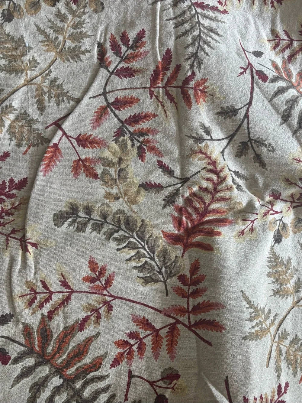 Threshold Cream Tablecloth with Red, Orange and Brown Leaf Print